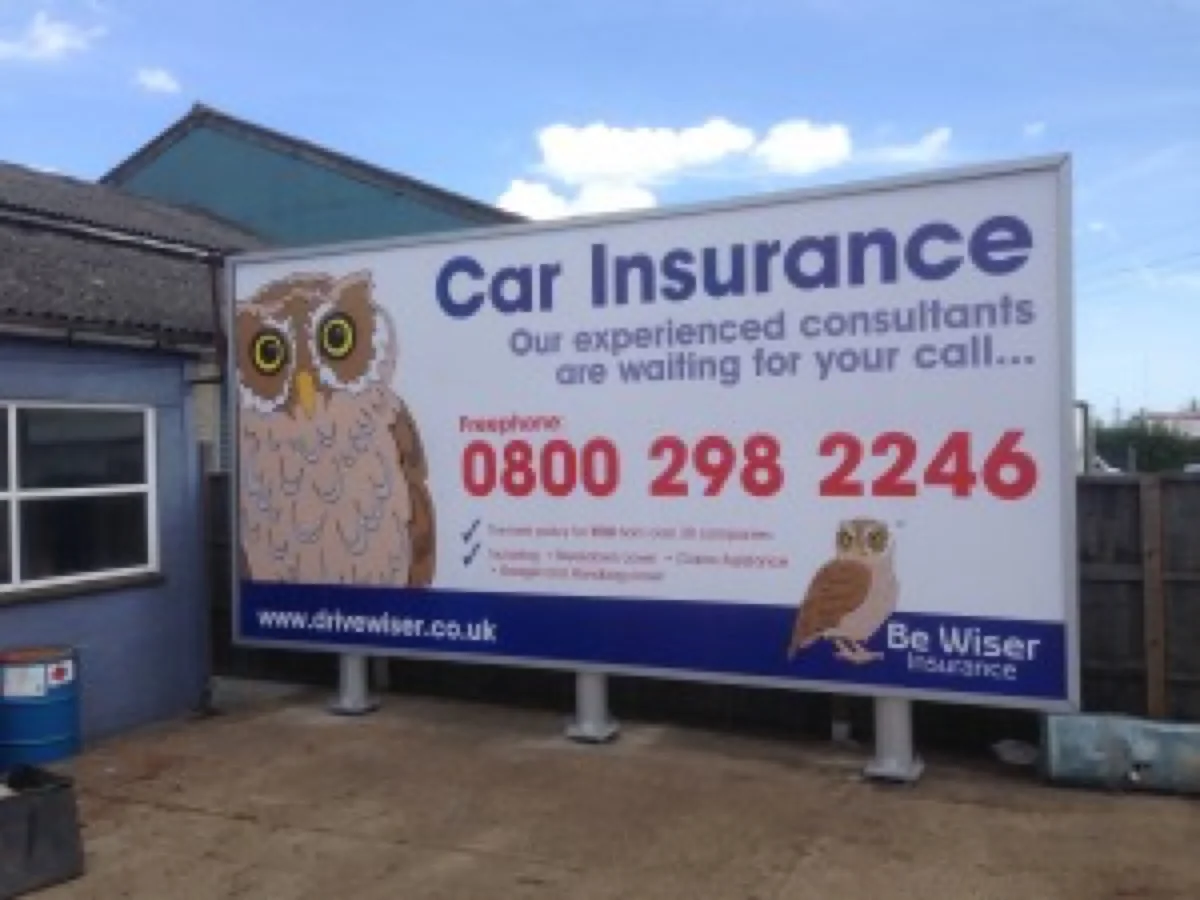 Car insurance free standing 48 sheet billboard