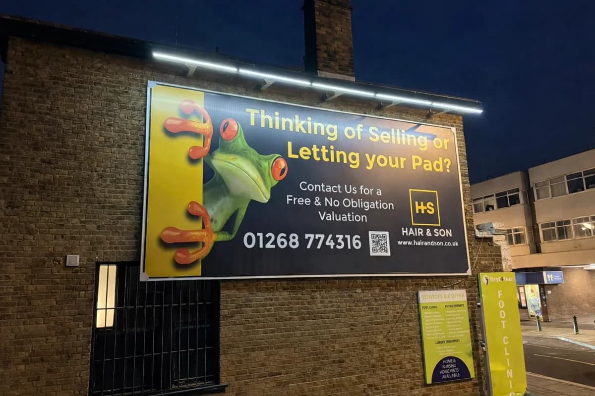 Rayleigh 48 sheet billboard with overhead solar lighting